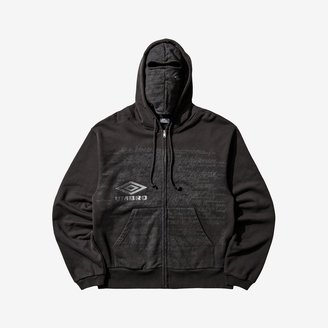 Compact Masked Zip Hoodie Washed Black Jumpers