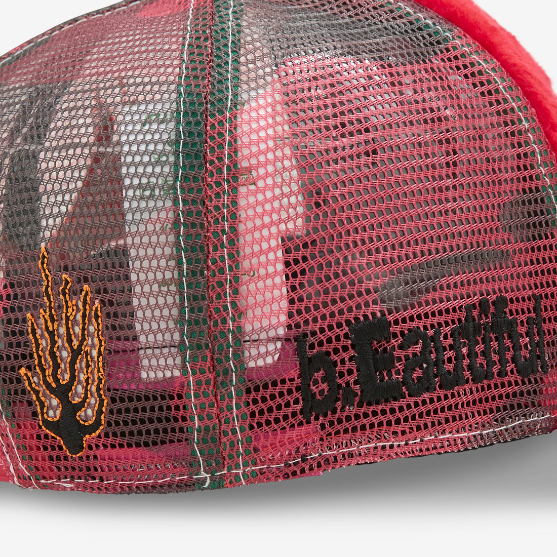 Biyu Hat Red Plush | Fire Camo Headwear
