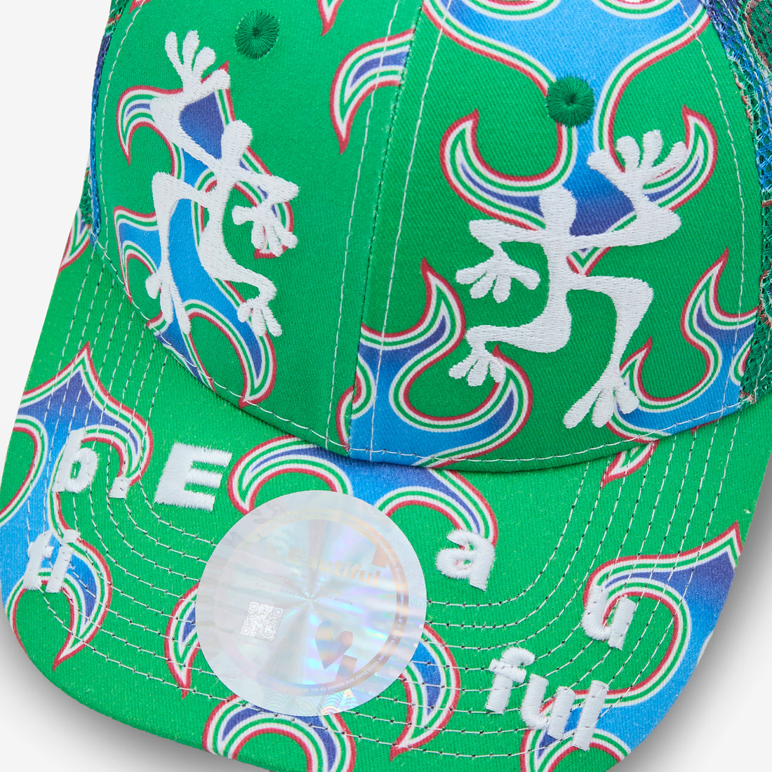 Biyu Hat Blue Flame | Green Headwear