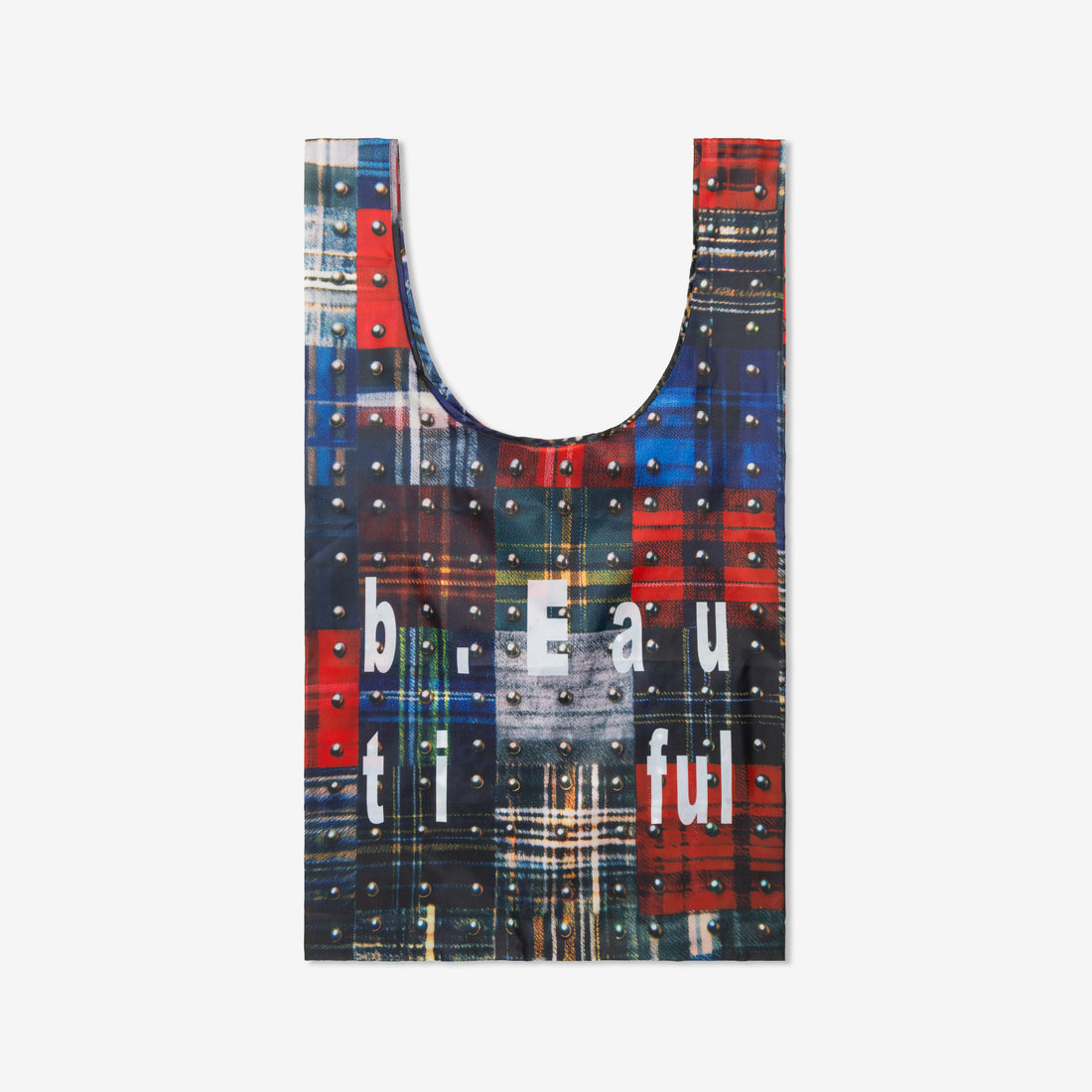 Studded Plaid Reusable Bag XL Multi Bags