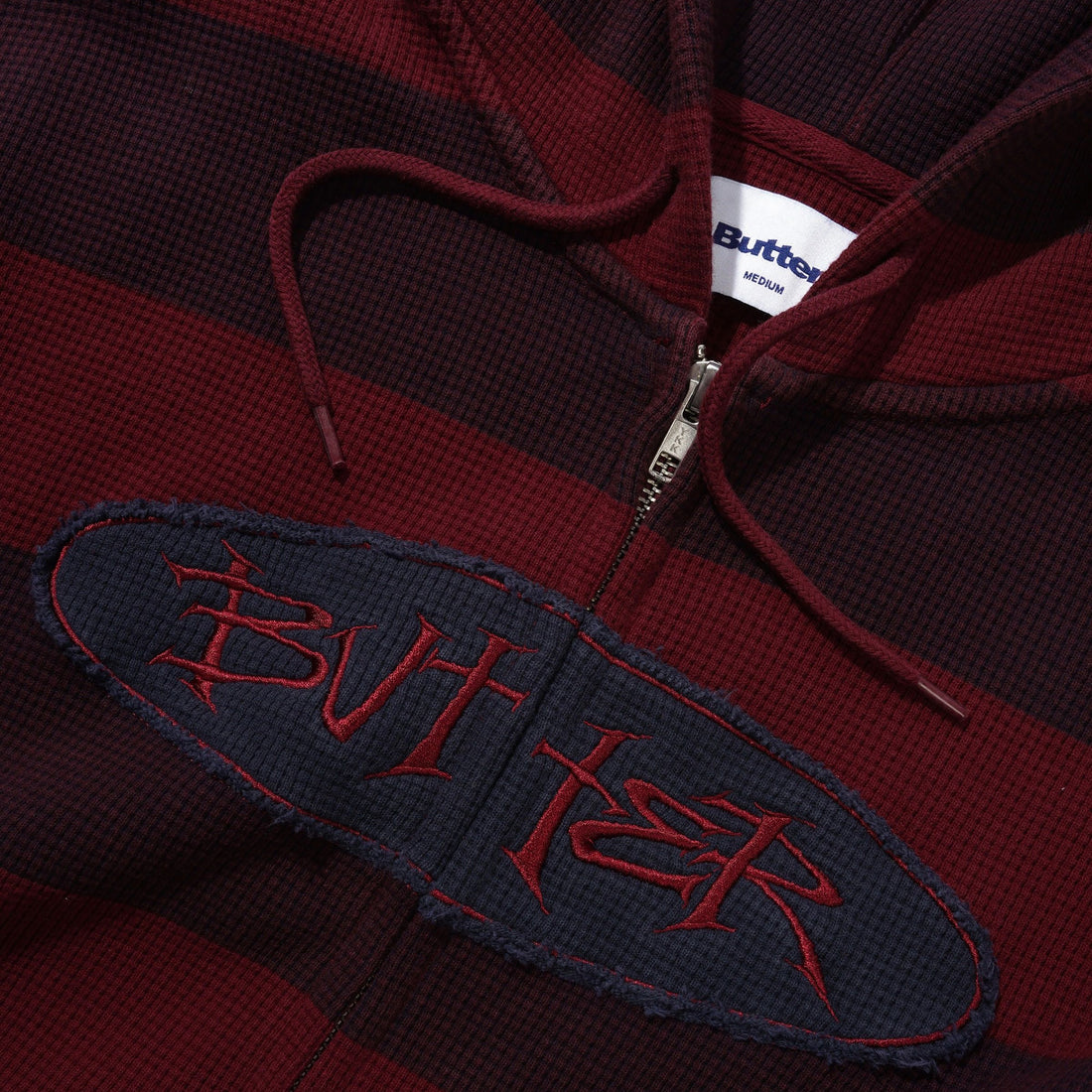 Tide Waffle Zip-Thru Hood Red Stripe