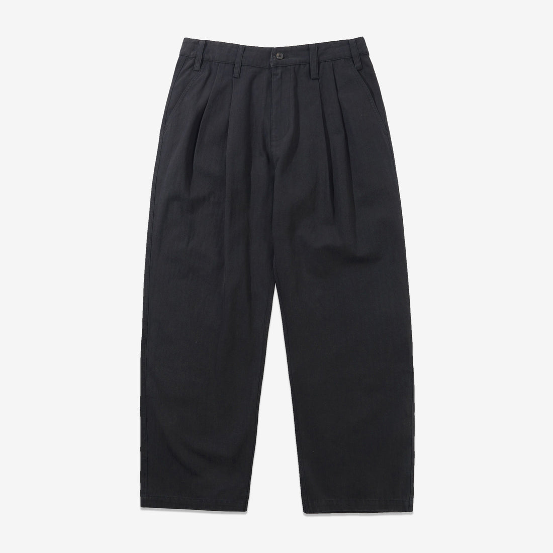 Pleated Trousers Washed Black