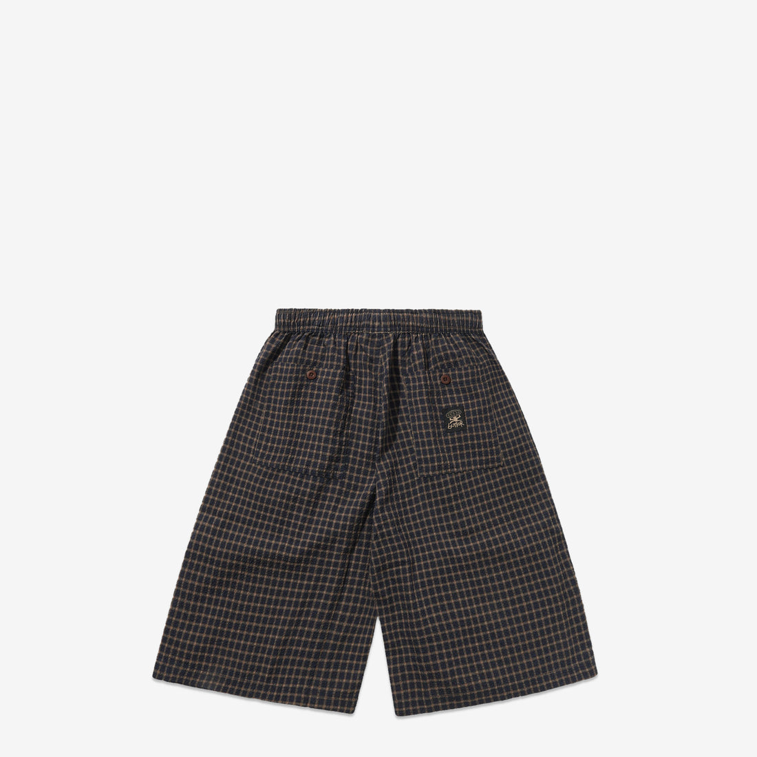 Loose Shorts Brown Seersucker Plaid