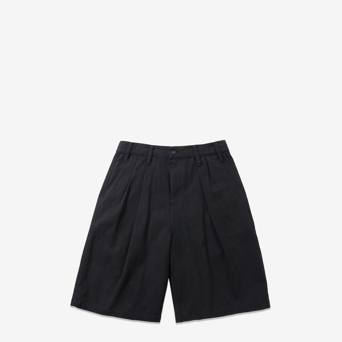 Pleated Shorts Washed Black