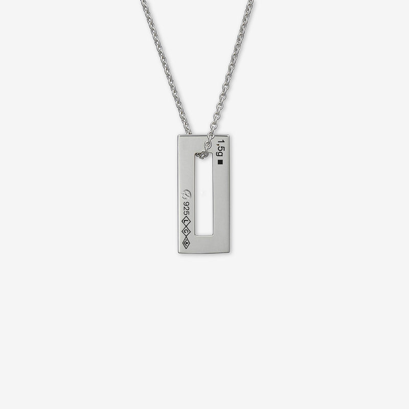 1.5g Brushed Sterling Silver Rectangle Pendant