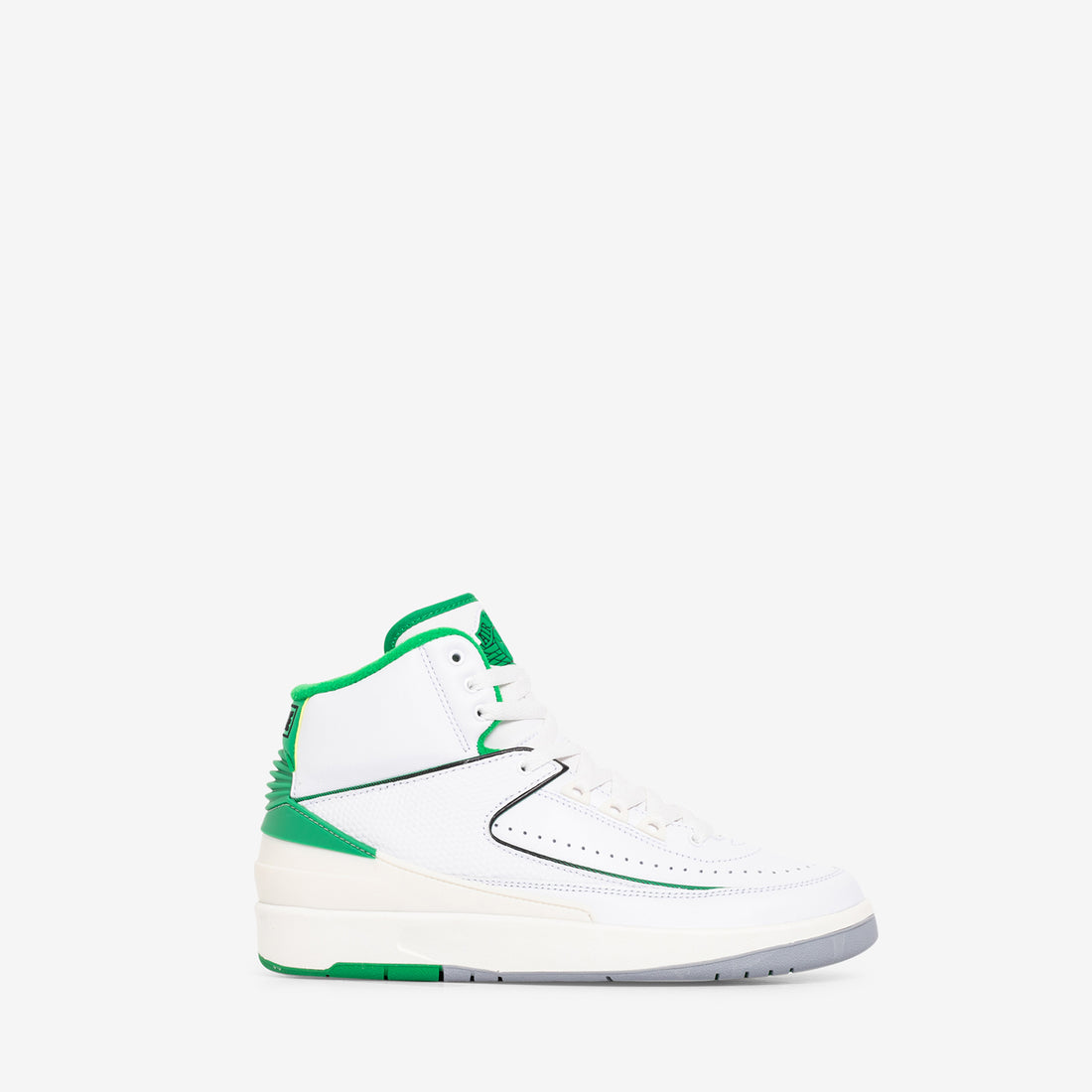 Grade School Air Jordan 2 Retro White | Lucky Green | Sail | Lt Steel Grey Footwear