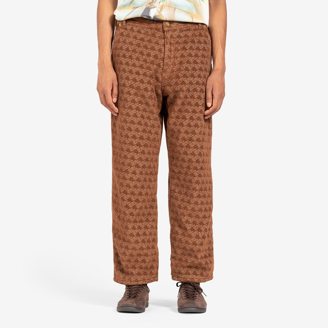 Corduroy Embossed Pant Woven Brown Pants