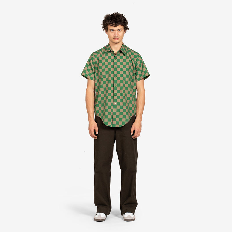 Unisex Printed Short Sleeve Shirt Green