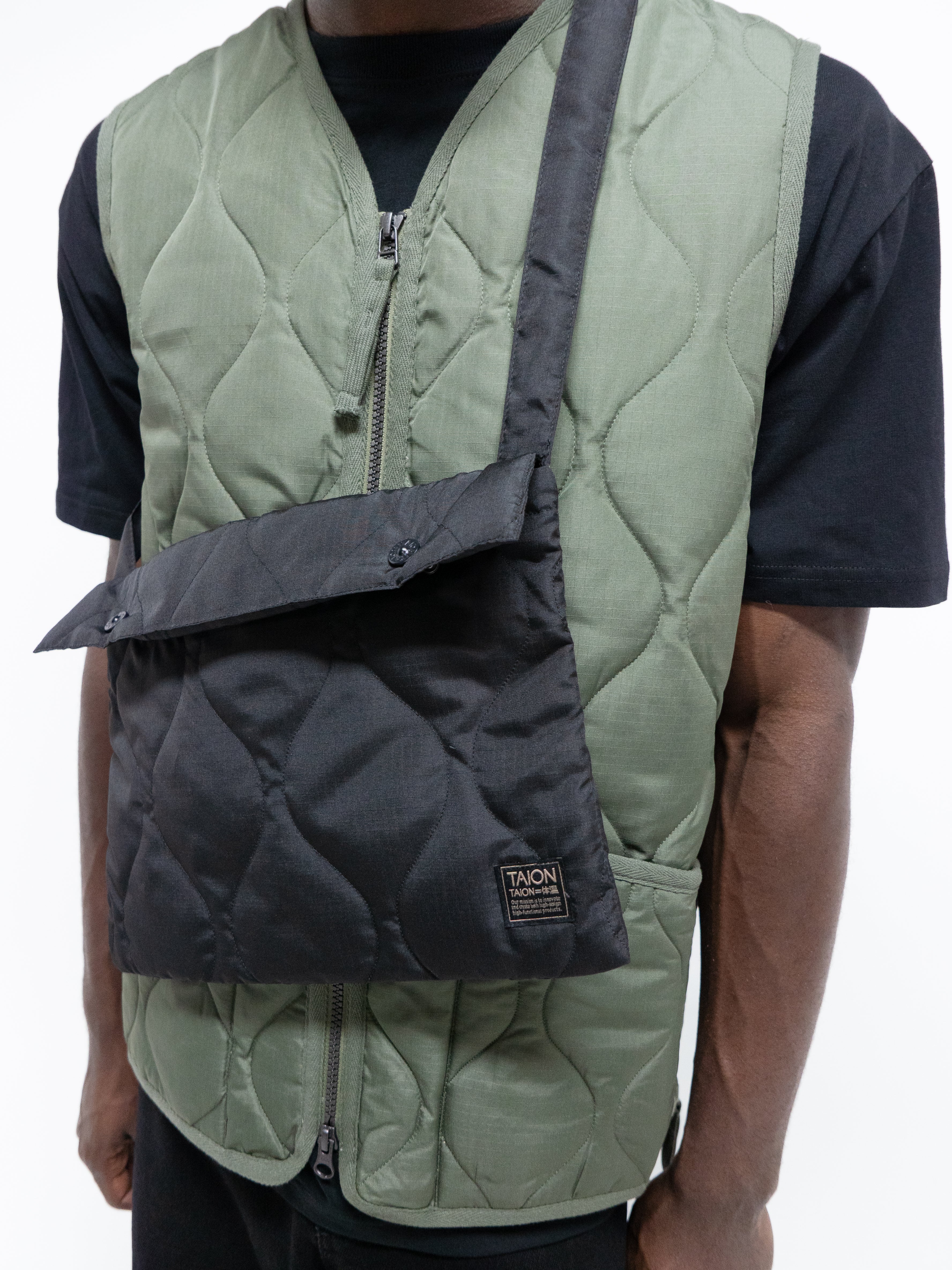 Military W-Zip M65 Liner Short Soft Shell Down Jacket Black