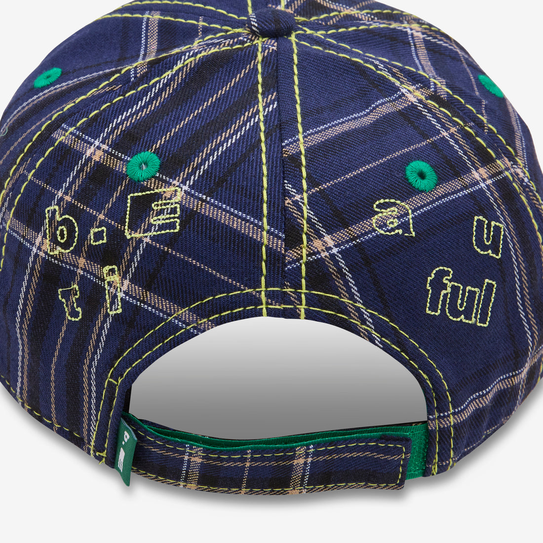 Vapor 6 Panel Hat Navy Plaid | Highlighter Headwear