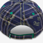 Vapor 6 Panel Hat Navy Plaid | Highlighter