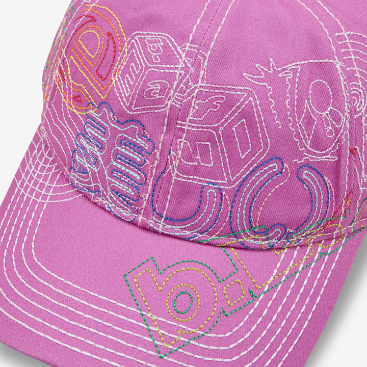 Stitch Mania 6 Panel Hat Off | Pink | Multi