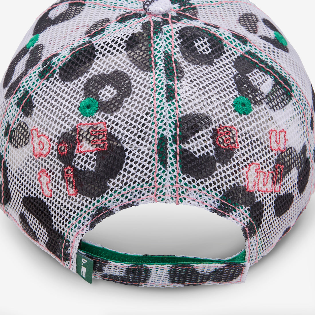 Vapor 6 Panel Hat White Leopard Mesh | Hot Pink Headwear
