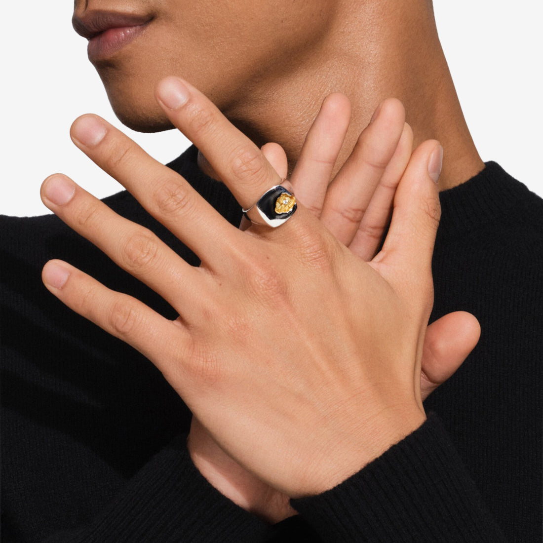 Mined Ring Large Diamond Silver | Gold Jewellery