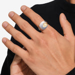 Mined Ring Large Diamond Silver | Gold