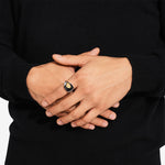 Mined Ring Large Diamond Silver | Gold