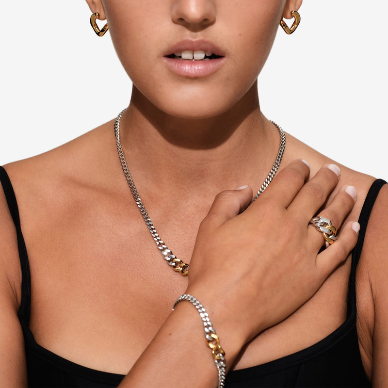 Dean Chain Duo Silver | Gold Jewellery