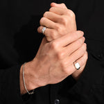 Joe Ring White Mother of Pearl Silver