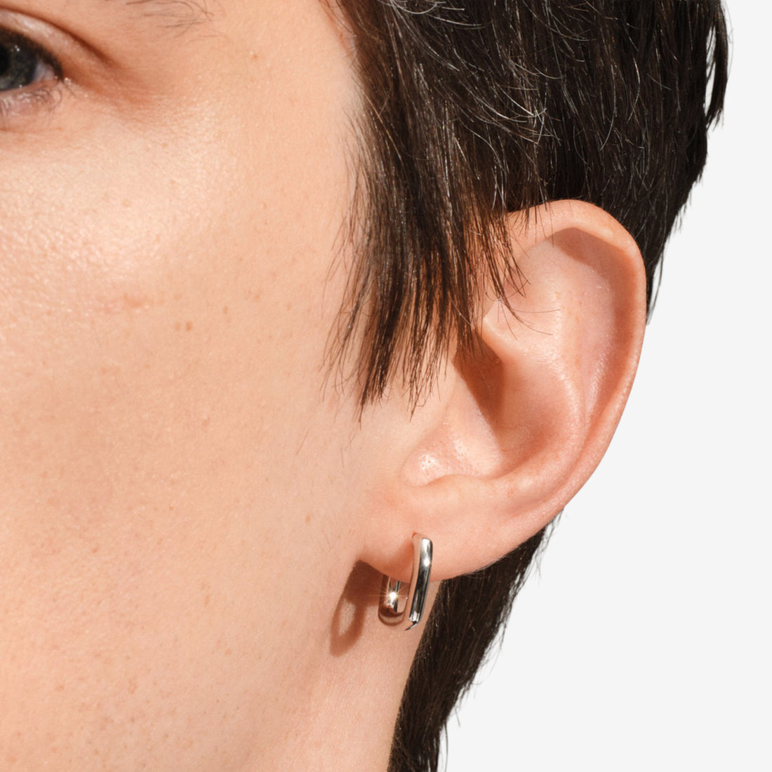 Frame Hoops Small Silver Jewellery