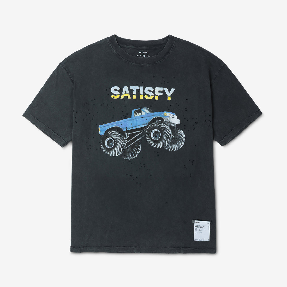 MothTech™ Monster Truck T-Shirt Aged Black Tees