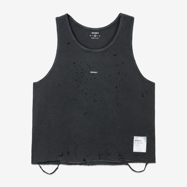 MothTech™ Waffle Singlet Aged Black Front