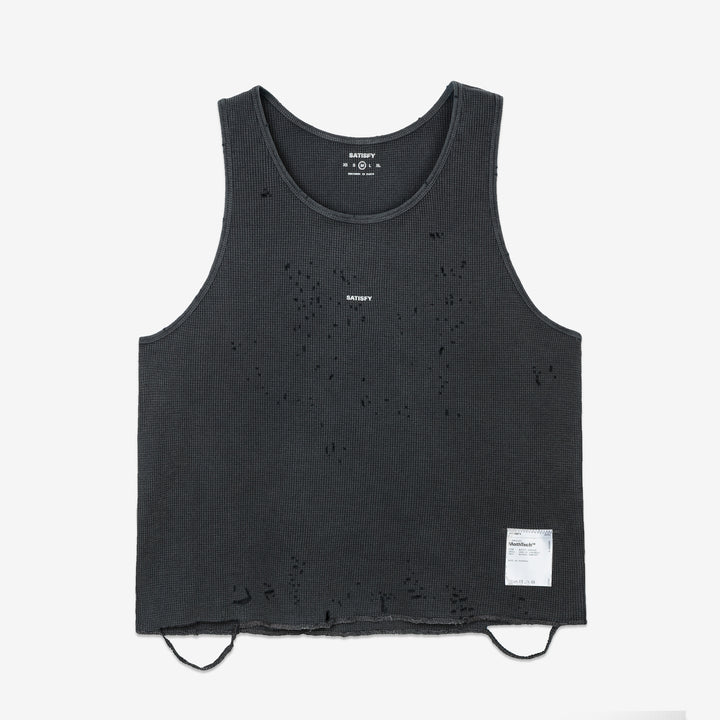 MothTech™ Waffle Singlet Aged Black Front