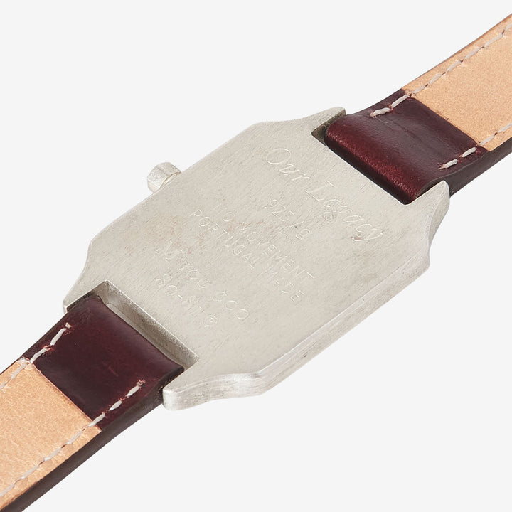No Time Watch Sterling Silver | Burgundy Strap
