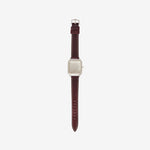 No Time Watch Sterling Silver | Burgundy Strap