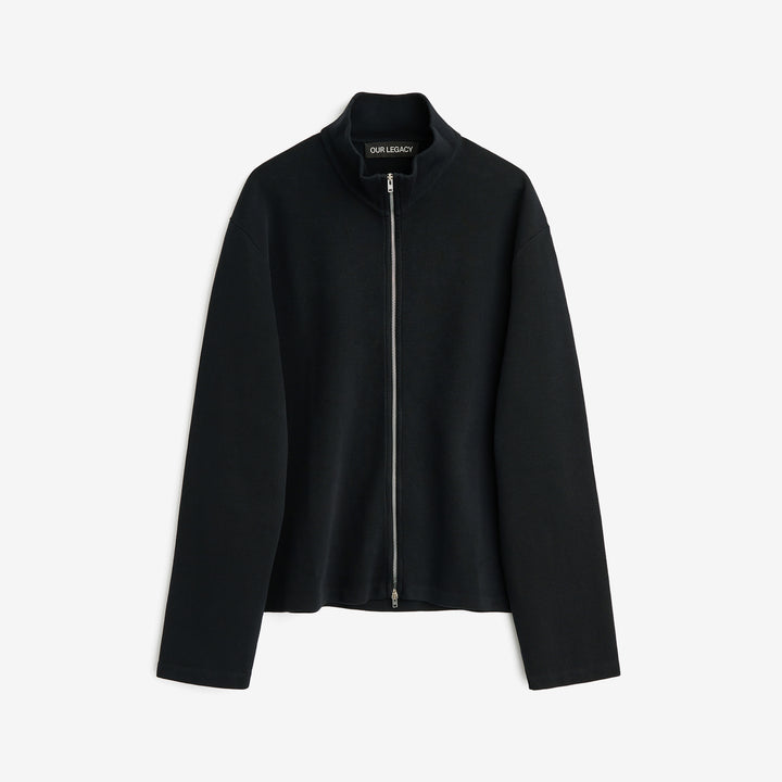 Shrunken Fullzip Black Athletic Rib Front