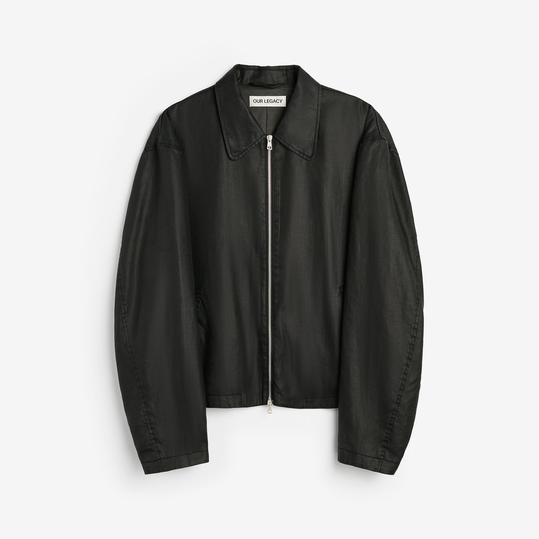 Mini Jacket Worker Lacquer Black Mirror Tencel Jackets