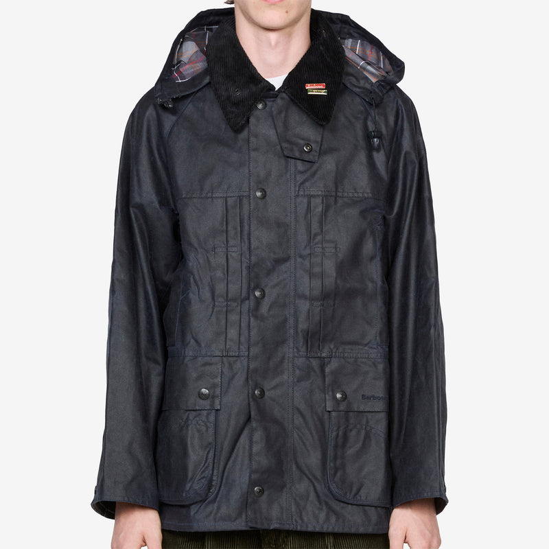 Barbour x Bedale OS Dark Navy Wax | Black Cord Collar Jackets