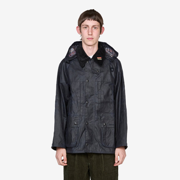 Barbour x Bedale OS Dark Navy Wax | Black Cord Collar Jackets
