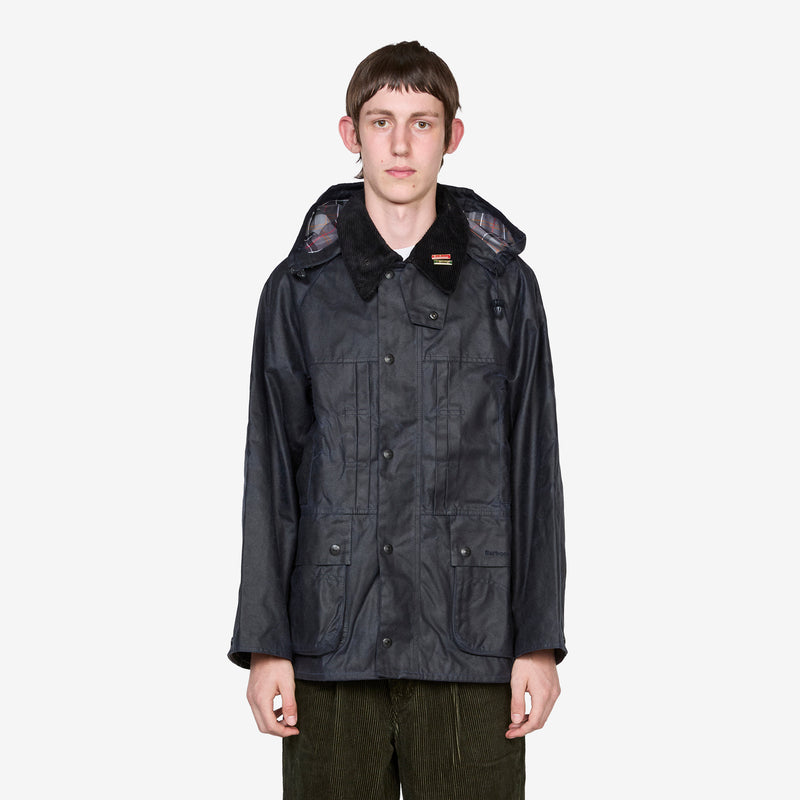 Barbour x Bedale OS Dark Navy Wax | Black Cord Collar Jackets
