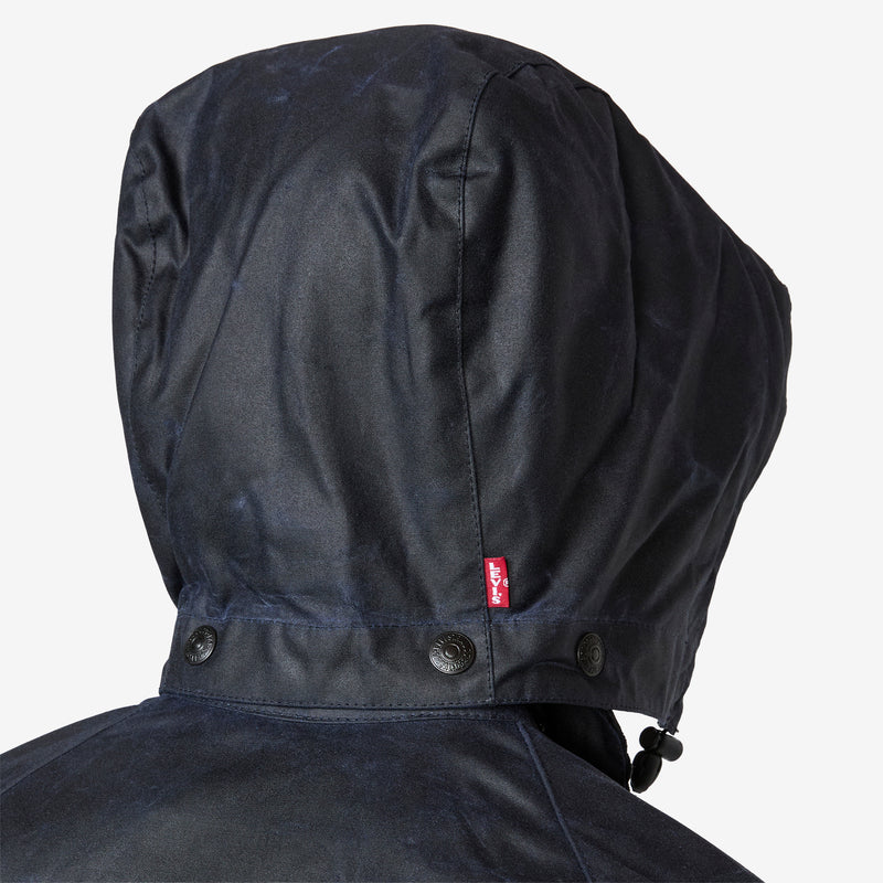 Barbour x Bedale OS Dark Navy Wax | Black Cord Collar Jackets