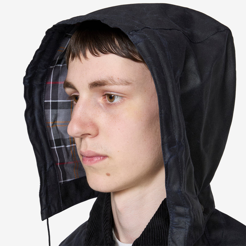 Barbour x Bedale OS Dark Navy Wax | Black Cord Collar Jackets