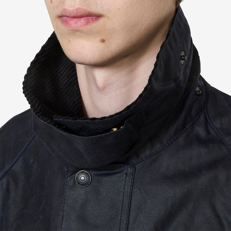Barbour x Bedale OS Dark Navy Wax | Black Cord Collar Jackets