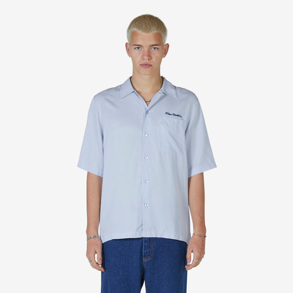Dual Personality Bowling Shirt Light Blue | Navy
