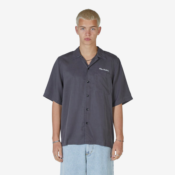 Diamond Face Bowling Shirt Graphite | White