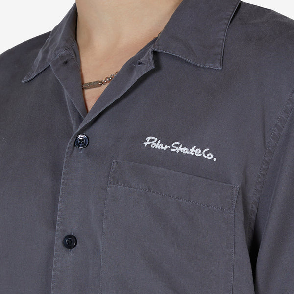 Diamond Face Bowling Shirt Graphite | White