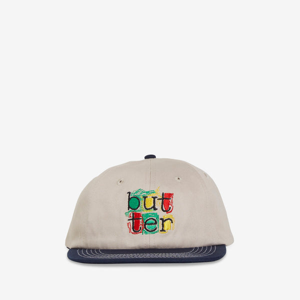 Scribble 6 Panel Cap Cream