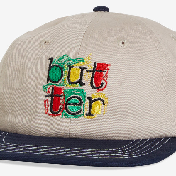 Scribble 6 Panel Cap Cream