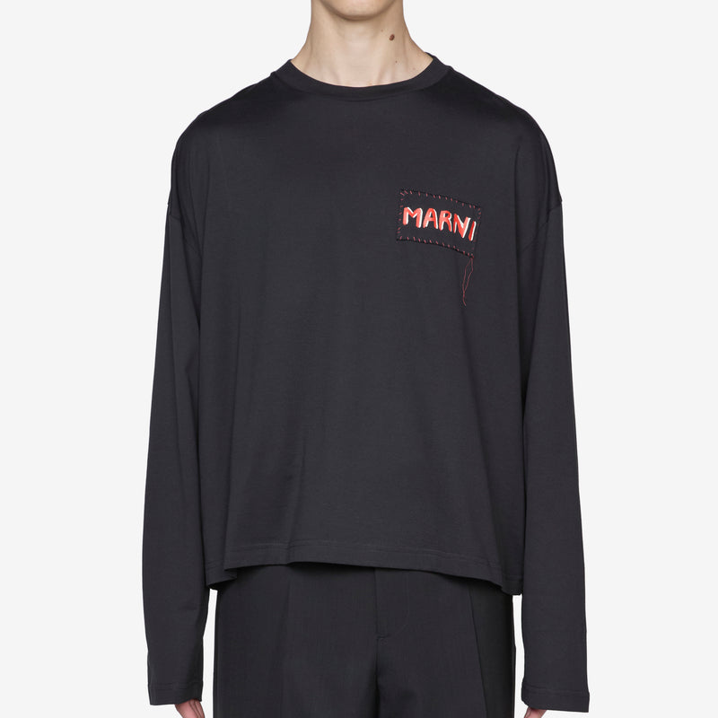 Stitch Logo Longsleeve T-Shirt Black Tees