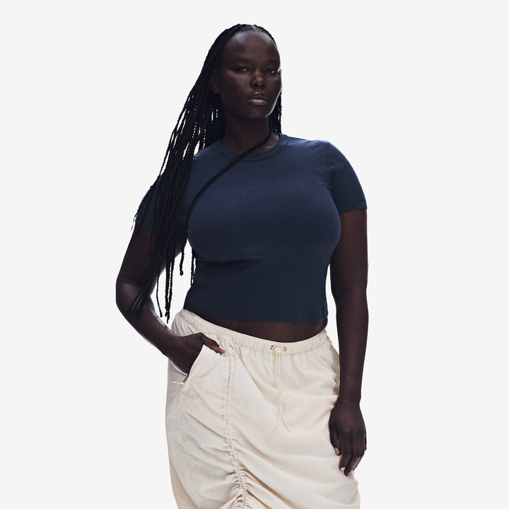 Women's All-Day Ribbed T-Shirt Midnight