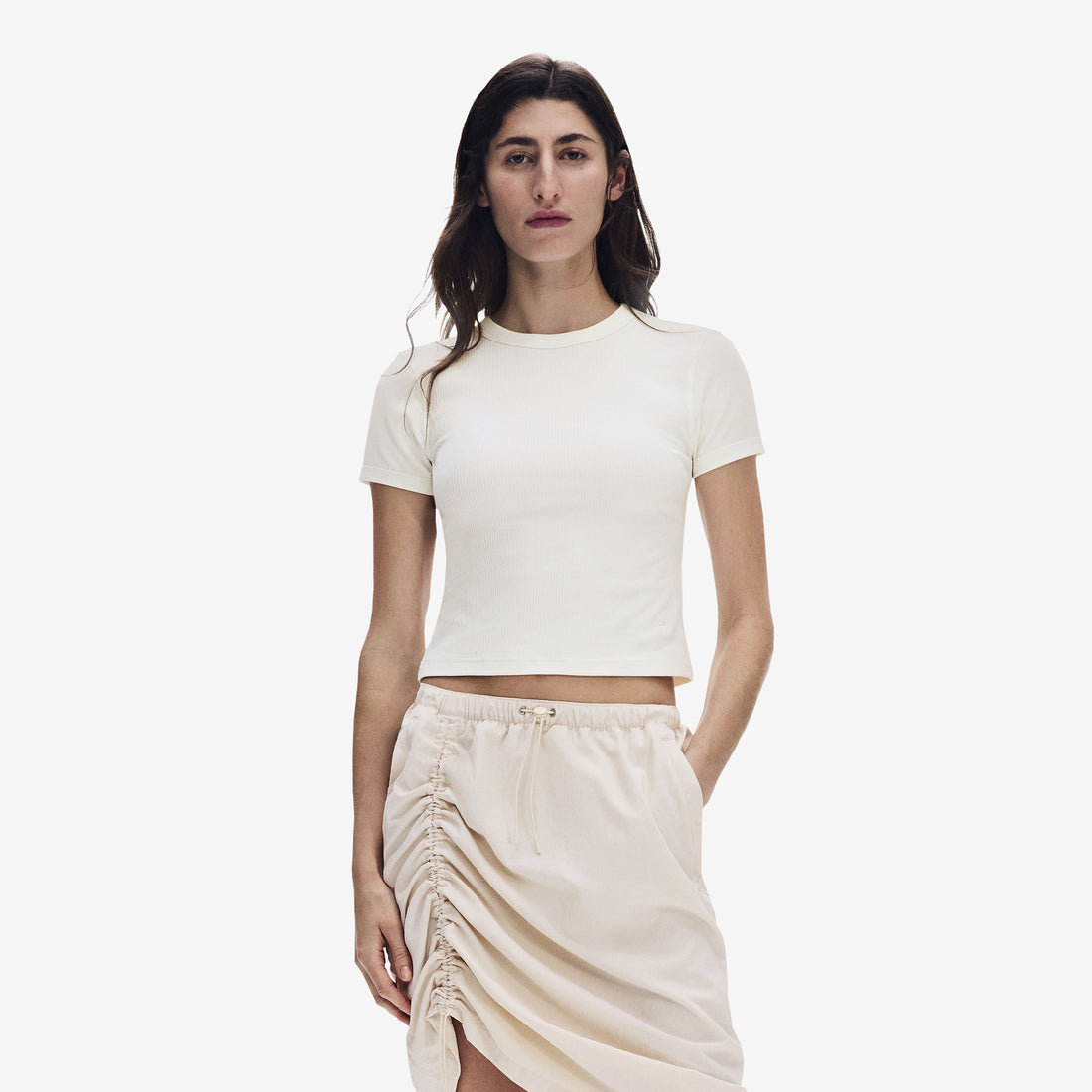 Women's All-Day Ribbed T-Shirt Ivory Tees
