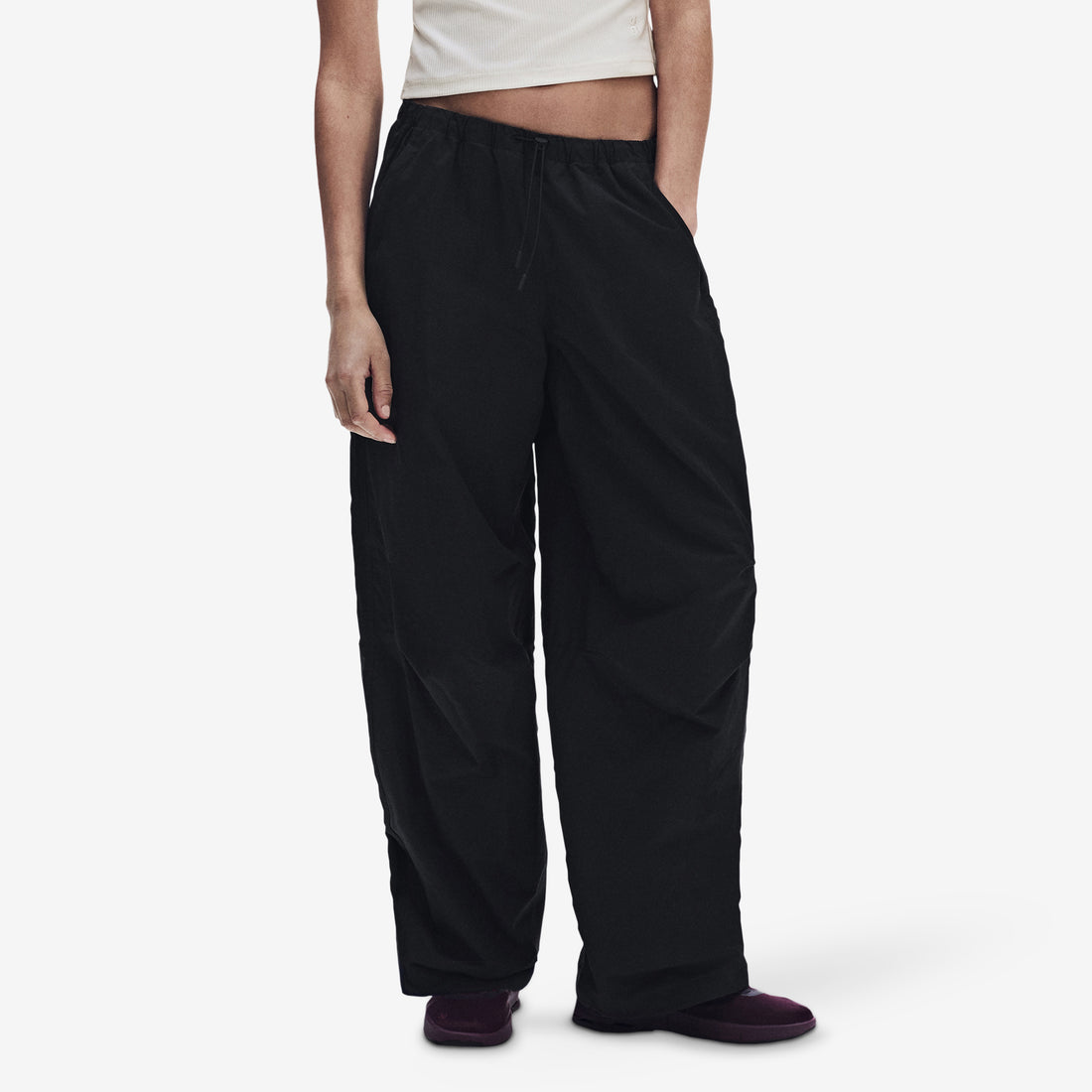 Women's Parachute Pants Black Pants
