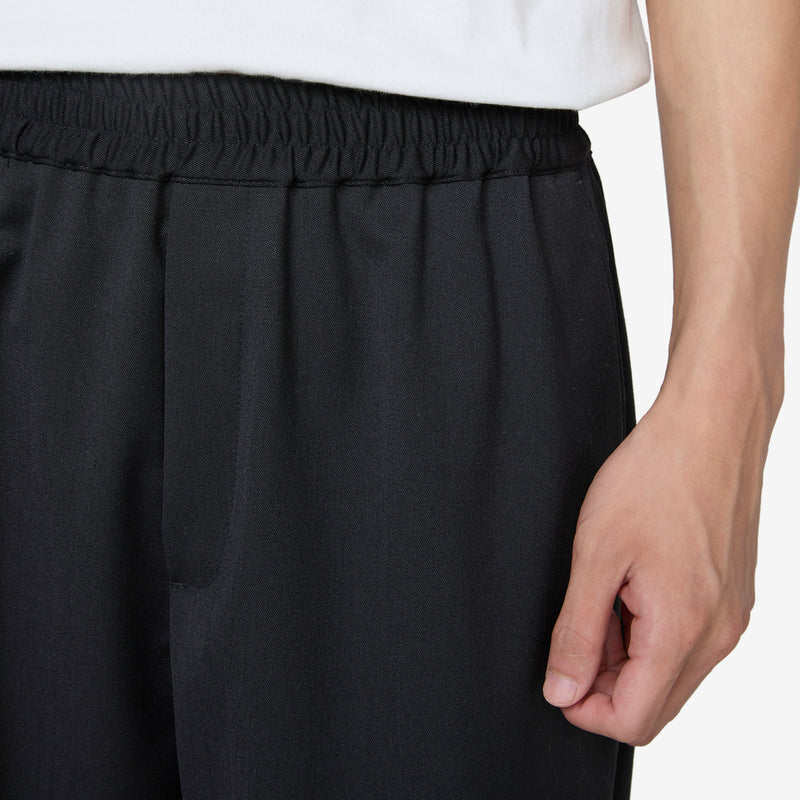 Wool Elasticated Wide Leg Cargo Short Black