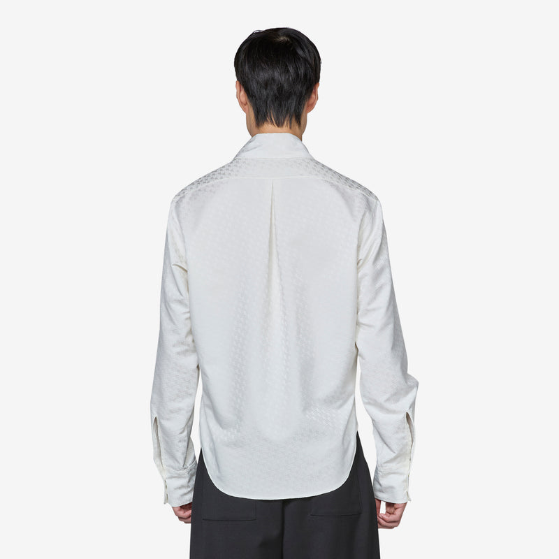 Printed Button Up Shirt Natural White Tees