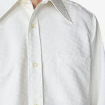 Printed Button Up Shirt Natural White