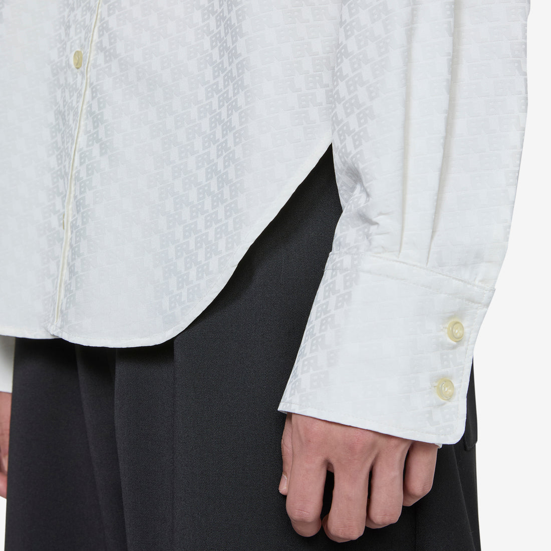 Printed Button Up Shirt Natural White Tees