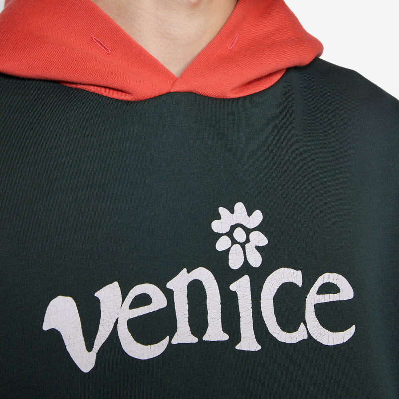 Venice Checker Sleeve Hoodie Black